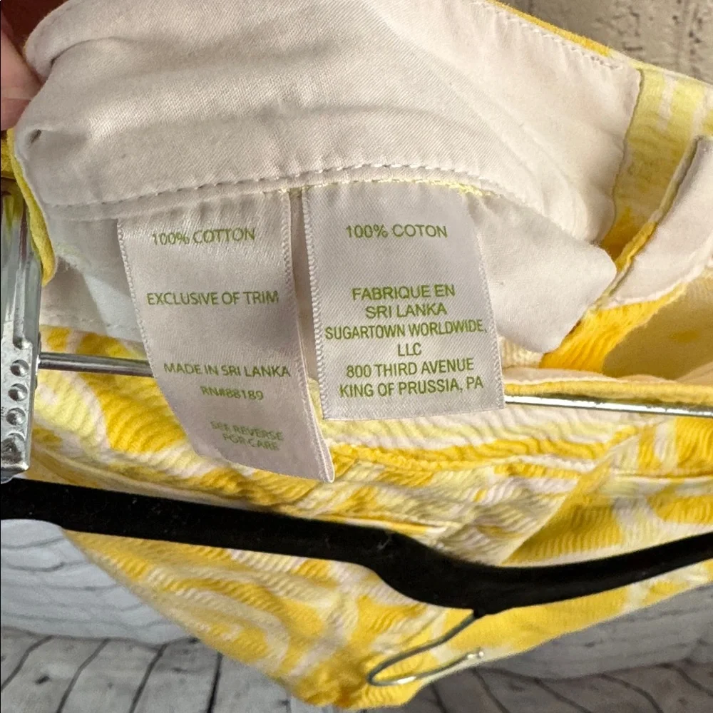 Lilly Pulitzer Yellow and White Scalloped Shorts - Picture 9 of 9